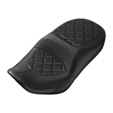 C.C. RIDER Touring Seat One Piece 2 Up Seat Driver Passenger Seat Black Diamond For Street Glide Road Glide, 2023-2024