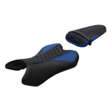 C.C. RIDER YZF R1 Front And Rear Seat For YAMAHA YZFR1 Blue Honeycomb Pattern, 2007-2008