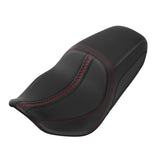 C.C. RIDER Touring Seat One Piece 2 Up Seat Driver Passenger Seat Black Red Stitching For Street Glide Road Glide, 2023-2025