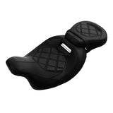 NEW C.C. RIDER Touring Seat Two Piece 2 Up Seat Low Profile Driver Passenger Seat Lattice Sititching For Road Glide Street Glide Road King, 2009-2023