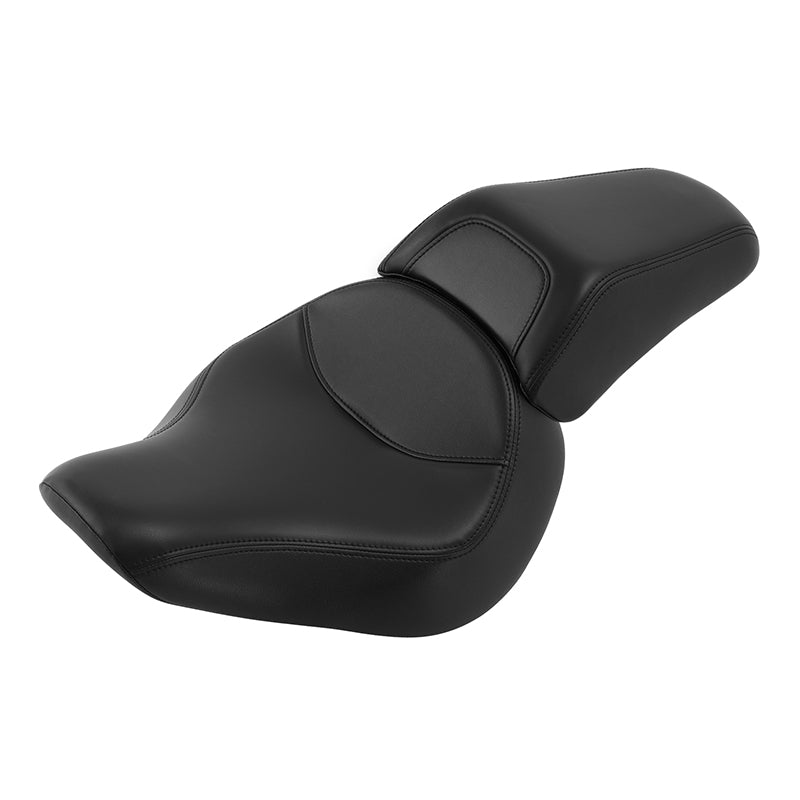 C.C. RIDER Softail Seat Two Piece 2 Up Seat Low Profile Driver Solo Seat Passenger Seat For Harley Softail Fat Boy Cross Bones, 2007-2017