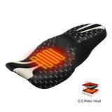 Heated Seat C.C. RIDER Touring Seat 2 up Seat Driver Passenger Seat For Harley Touring Street Glide Road Glide Electra Glide Honeycomb Stitiching, 2008-2023