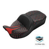 C.C. RIDER Touring Seat 2 Up Seat Driver Passenger Seat With Backrest For Harley CVO Road Glide Electra Glide Street Glide Road King, 2009-2023