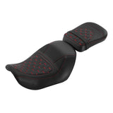 C.C. RIDER Sportster Seat 2 Piece Reach Seat Driver And Passegner Seat Red Hneycomb Fit For Harley Nightster RH975 2022-Later