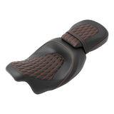 C.C. RIDER Touring Seat Two Piece 2 Up Seat Low Profile Driver Passenger Seat For Road Glide Street Glide Road King, 2009-2023