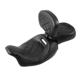 C.C. RIDER Touring Seat Two Piece Low Profile Driver Passenger Seat With Backrest For Road Glide Street Glide Road King, Black, 2009-2023