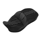 C.C. RIDER Touring Seat 2 Up Seat Driver Passenger Seat Honeycomb Stitching For Harley CVO Road Glide Electra Glide Street Glide Road King, 2009-2023