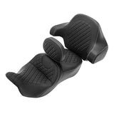 C.C. RIDER Touring Seat Driver Passenger Seat With Backrest For Harley CVO Road Glide Electra Glide Street Glide Road King, Black White, 2014-2023