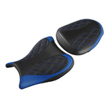 C.C. RIDER GSX1300R Front And Rear Seat Fit For SUZUKI Hayabusa GSX1300R Alien Style Red Blue Lattice Stitch, 2008-2020