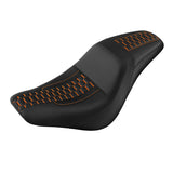 C.C. RIDER Softail Seat Low Rider S ST Orange Honeycomb Stitching Seat Driver Passenger Seat Low Rider FXLR FXLRS FXLRST 2018-2024