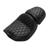 C.C. RIDER Touring Seat Two Piece 2 Up Seat Driver Solo Seat Passenger Seat Black Lattice Stitching For CVO Street Glide CVO Road Glide, 2023-2025