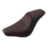 C.C. RIDER Softail Seat Low Rider S Low Rider ST Driver Passenger Seat Red Lattice Stitching Fit For Low Rider FXLR FXLRS FXLRST 2018-2024