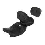 C.C. RIDER Touring Seat Two Piece Low Profile Driver Passenger Seat With Backrest For Road Glide Street Glide Road King, Black, 2009-2023