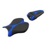 C.C. RIDER YZF R6 Front And Rear Seat Blue Ripple For YAMAHA YZFR6, 2017-2022