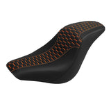 C.C. RIDER Softail Seat Low Rider S Low Rider ST Driver Passenger Seat Black Orange Honeycomb Stitching Fit For Low Rider FXLR FXLRS FXLRST 2018-2024