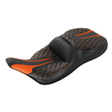C.C. RIDER Touring Seat 2 Up Seat  Driver Passenger Seat For Harley CVO Road Glide Electra Glide Street Glide Road King Honeycomb, 1997-2007