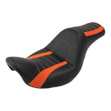 C.C. RIDER NEW Dyna Step Up Seat 2 up Seat Motorcycle Seat Long Distance Travel Seat Orange For Dyna Low Rider Fat Bob FXD/FXDWG, 2006-2017