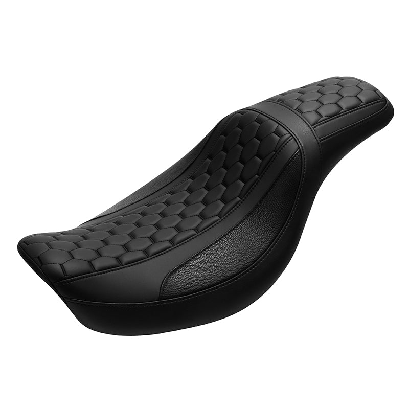 C.C. RIDER Dyna Seat 2 up Seat Motorcycle Seat Honeycomb For Dyna Low Rider Fat Bob FXD/FXDWG, 2006-2017