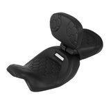 C.C. RIDER Touring Seat Two Piece Low Profile Driver Passenger Seat With Backrest For Road Glide Street Glide Road King, Black, 2009-2023