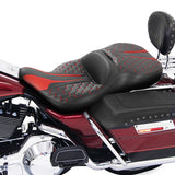 C.C. RIDER Touring Seat 2 Up Seat  Driver Passenger Seat For Harley CVO Road Glide Electra Glide Street Glide Road King Honeycomb, 1997-2007