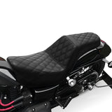 Heated Seat C.C. RIDER  Dyna Step Up Seat 2 up Seat Diamond Stitching For Dyna Low Rider Fat Bob FXD/FXDWG, 2006-2017
