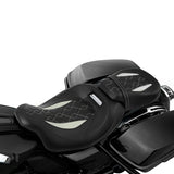 C.C. RIDER Touring Seat Two Piece 2 Up Seat Low Profile Driver Passenger Seat Custom For Road Glide Street Glide Road King, 2009-2023
