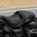 C.C. RIDER Touring Seat 2 up Seat Driver Passenger Seat Honeycomb Stitching For Harley Touring Street Glide Road Glide Electra Glide, 2008-2023