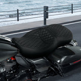 C.C. RIDER Touring Seat 2 Up Seat Driver Passenger Seat Lattice Stitching For Harley CVO Road Glide Electra Glide Street Glide Road King, 2009-2023