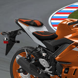 C.C. RIDER YZF R3 Front And Rear Seat For YAMAHA YZFR3 Lattice Sitiching Color Trimming, 2015-2023