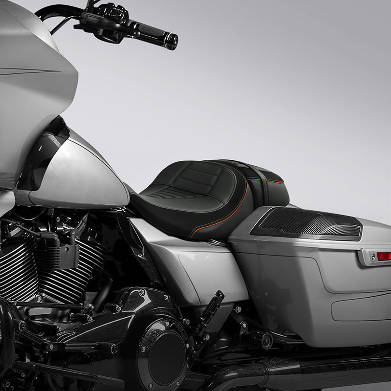 C.C. RIDER Touring Seat Two Piece 2 Up Seat Driver Solo Seat