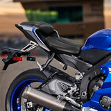 C.C. RIDER YZF R6 Front And Rear Seat Black Carbon Fiber Stitching For YAMAHA YZFR6 Black, 2017-2022