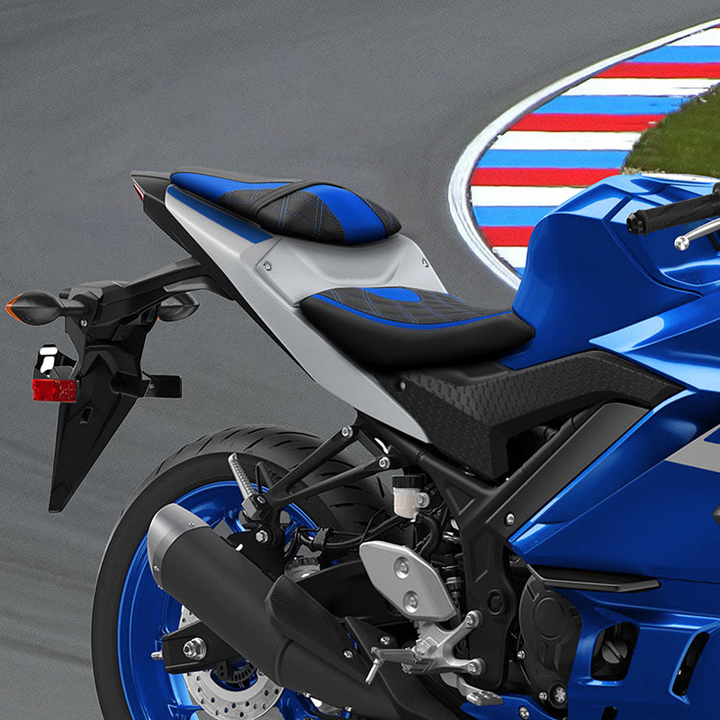 thumbnail image 2 of Black Rear Passenger Seat For Yamaha YZF R3 2015-2023 – Synthetic Leather, TCMT 2 of 3