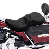 C.C. RIDER Touring Seat 2 Up Seat  Driver Passenger Seat For Harley CVO Road Glide Electra Glide Street Glide Road King Honeycomb, 1997-2007