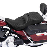 C.C. RIDER Touring Seat 2 Up Seat  Driver Passenger Seat For Harley CVO Road Glide Electra Glide Street Glide Road King Honeycomb, 1997-2007