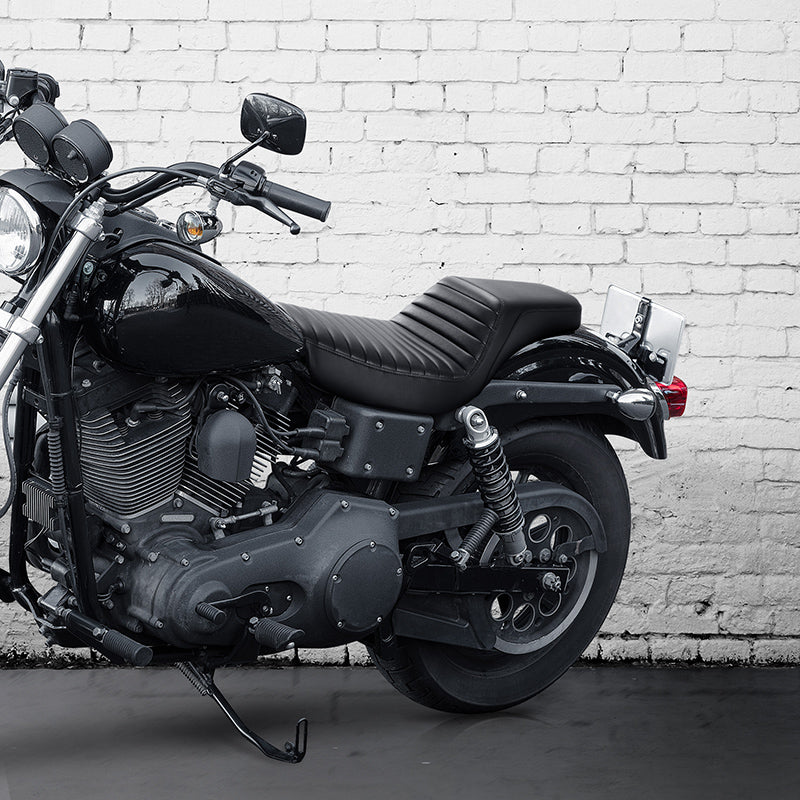 C.C. RIDER Dyna Step Up Seat 2 Up Seat Tuck and Roll For Dyna Wide Glide Super Glide, 1996-2003