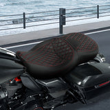 C.C. RIDER Touring Seat 2 Up Seat Driver Passenger Seat Lattice Stitching For Harley CVO Road Glide Electra Glide Street Glide Road King, 2009-2023