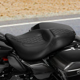 C.C. RIDER Touring Seat 2 up Seat Driver Passenger Seat Honeycomb Stitching For Harley Touring Street Glide Road Glide Electra Glide, 2008-2023