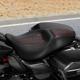 C.C. RIDER Touring Seat 2 up Seat Driver Passenger Seat Honeycomb Stitching For Harley Touring Street Glide Road Glide Electra Glide, 2008-2023