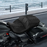 C.C. RIDER Touring Seat 2 Up Seat Driver Passenger Seat Honeycomb Stitching For Harley CVO Road Glide Electra Glide Street Glide Road King, 2009-2023