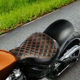 C.C.RIDER Custom Short Oval Rear Fender With Orange Stitching Solo Seat in Black Gelcoat Finish For Harley Softail Breakout FXBR FXBRS, 2018-2023