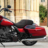 C.C. RIDER Touring Seat One Piece 2 Up Seat Driver Passenger Seat Black Red Stitching For Street Glide Road Glide, 2023-2025