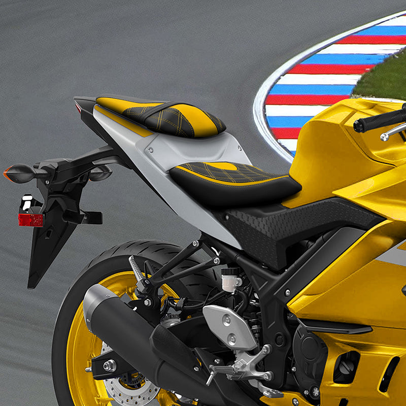 thumbnail image 2 of Black Rear Passenger Seat For Yamaha YZF R3 2015-2023 – Synthetic Leather, TCMT 2 of 3
