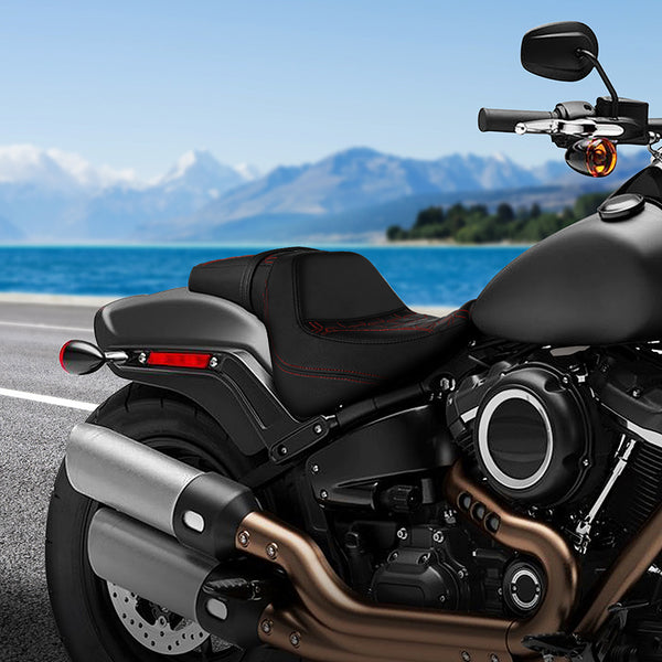 C.C. RIDER Softail Seat Driver And Passenger Seat Chopper Seat Red Fis ...