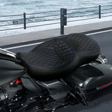 C.C. RIDER Touring Seat 2 Up Seat Driver Passenger Seat Lattice Stitching For Harley CVO Road Glide Electra Glide Street Glide Road King, 2009-2023
