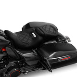 NEW C.C. RIDER Touring Seat Two Piece 2 Up Seat Low Profile Driver Passenger Seat Lattice Sititching For Road Glide Street Glide Road King, 2009-2023