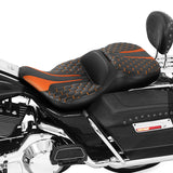 C.C. RIDER Touring Seat 2 Up Seat  Driver Passenger Seat For Harley CVO Road Glide Electra Glide Street Glide Road King Honeycomb, 1997-2007