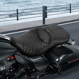 C.C. RIDER Touring Seat 2 Up Seat Driver Passenger Seat Homeycomb For Harley CVO Road Glide Electra Glide Street Glide Road King, 2009-2023