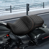 Heated Seat C.C. RIDER Touring Seat 2 Up Seat Driver Passenger Seat For Harley CVO Road Glide Electra Glide Street Glide Road King, 2009-2023