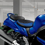 C.C. RIDER GSX1300R Front And Rear Seat Fit For SUZUKI Hayabusa GSX1300R Alien Style Red Blue Lattice Stitch, 2008-2020