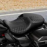 Heated Seat C.C. RIDER Touring Seat 2 up Seat Driver Passenger Seat For Harley Touring Street Glide Road Glide Electra Glide Honeycomb Stitiching, 2008-2024